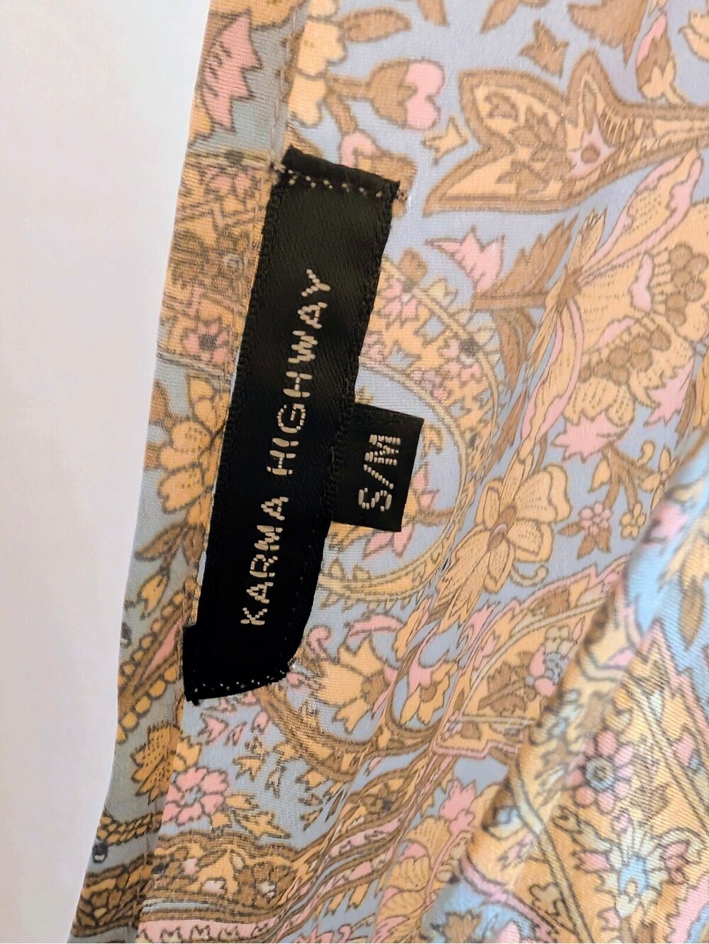 Karma Highway Blue Paisley Floral V-Neck Kimono Maxi Dress OS (One Size) Boho - Picture 4 of 6